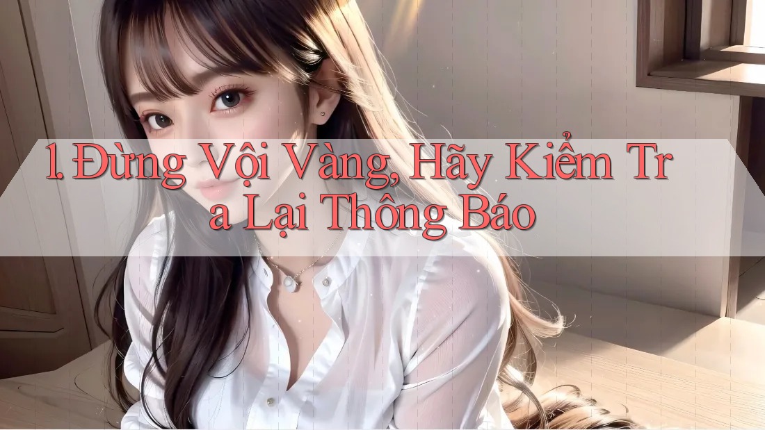 1. Đừng Vội Vàng, Hãy Kiểm Tra Lại Thông Báo 1. Đừng Vội Vàng, Hãy Kiểm Tra Lại Thông Báo