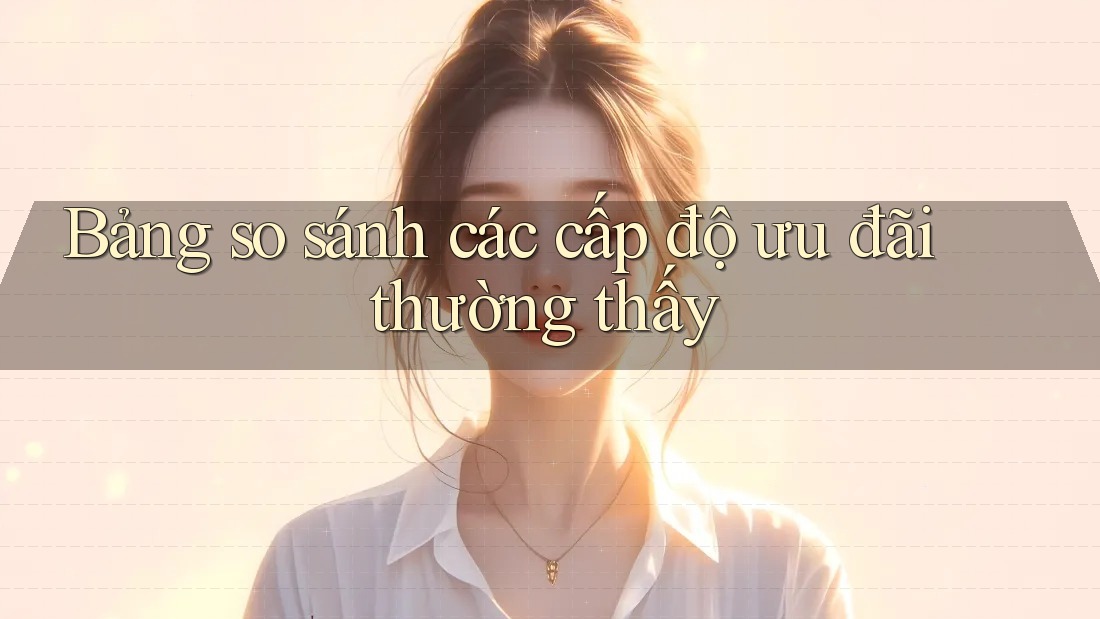 Bảng so sánh các cấp độ ưu đãi thường thấy Bảng so sánh các cấp độ ưu đãi thường thấy
