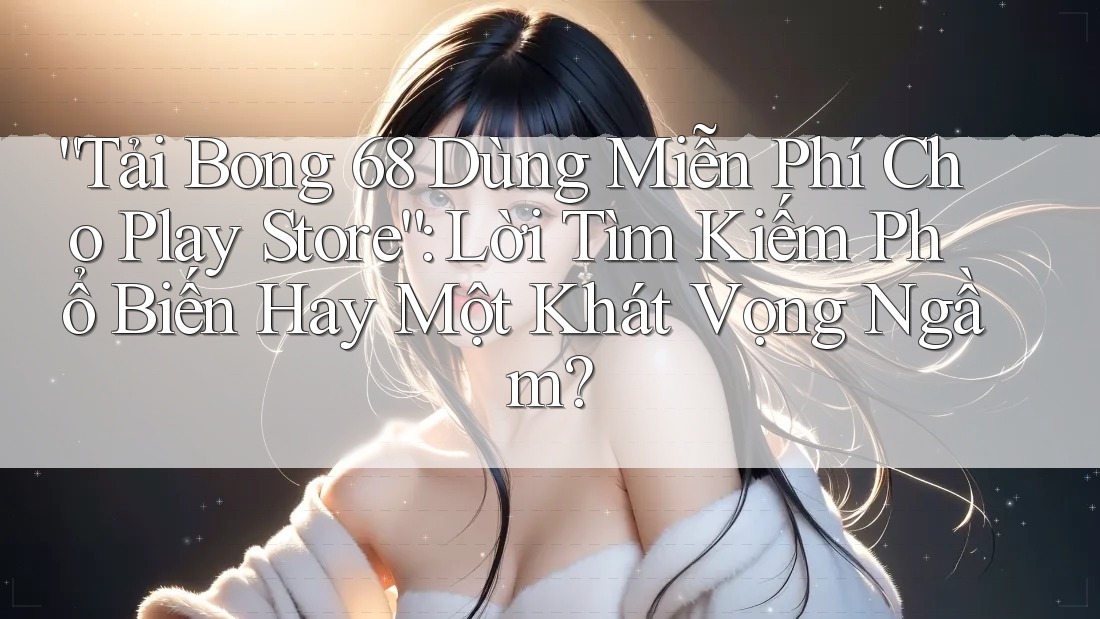 “Tải Bong 68 Dùng Miễn Phí Cho Play Store”: Lời Tìm Kiếm Phổ Biến Hay Một Khát Vọng Ngầm? “Tải Bong 68 Dùng Miễn Phí Cho Play Store”: Lời Tìm Kiếm Phổ Biến Hay Một Khát Vọng Ngầm?